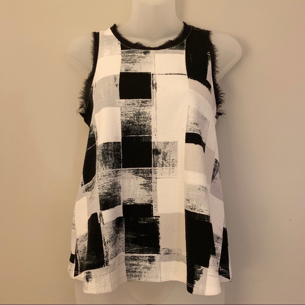 Anthropologie Postage Stamp Abstract Print Tank